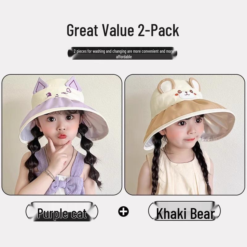 Kids' Wide Brim UV Protection Sun Visor Hat – Summer Lightweight Hat for Boys and Girls