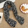 Scarf new versatile literary floral retro pleated cotton and linen scarf versatile women's silk scarf scarf shawl