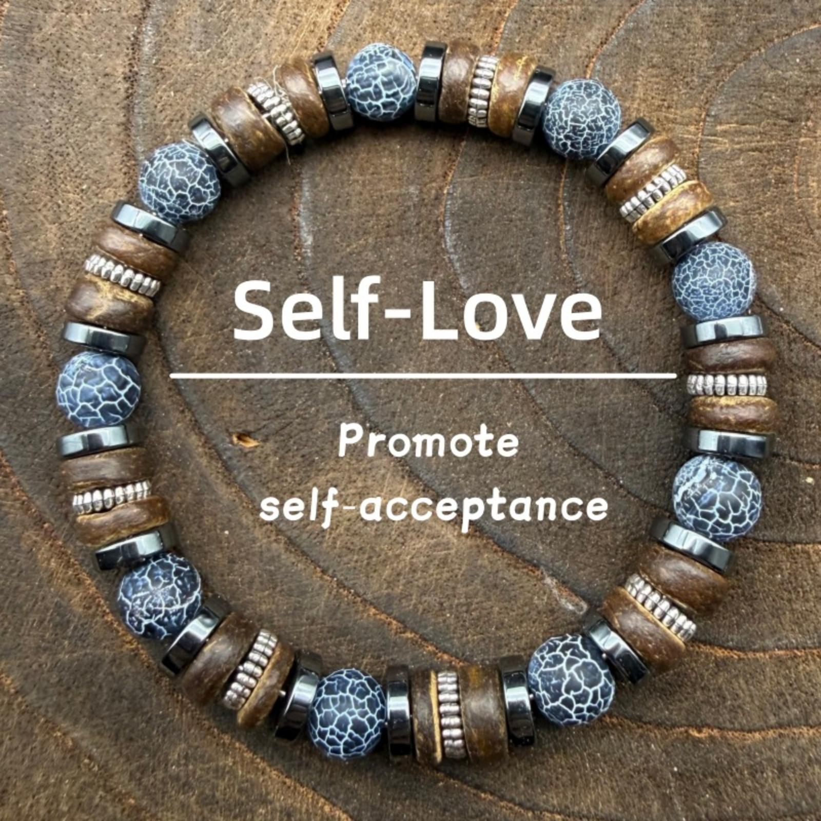 Браслет состаренный агат винтажные деревянные бусины черные галтовки аксессуары браслет One Size