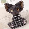 Cute Devon Rex Cat Plush Toy Realistic Stuffed Animal with Big Ears Soft Lifelike Gift for Cat Lovers Birthday Xmas Gifts