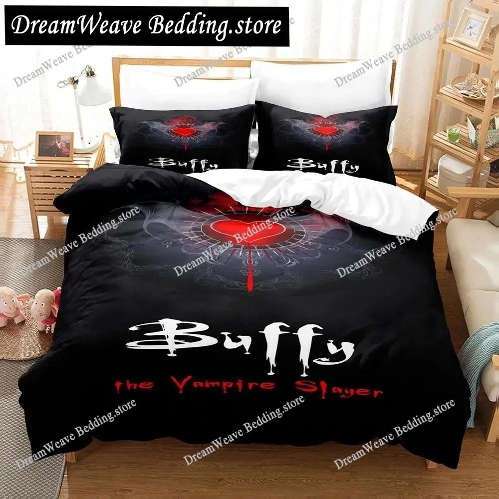 3D-Druck Buffy – Im Bann der Dämonen Bettwäsche-Set Bettbezug Bettwäsche-Set Steppdeckenbezug Kissenbezug Bettdecke King Queen Size Jungen Erwachsene741