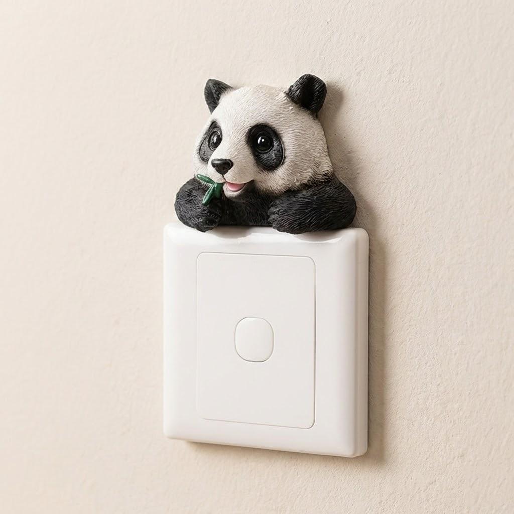 Resin Wall Stickers Animal Wall Hangings Switch Decal Home Decor Room Decorations Cartoon Dog Kitty Reindeer Elephant Panda