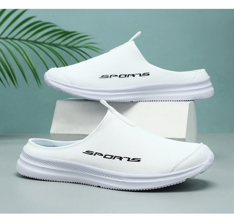 Men's Outdoor Closed-Toe Slip-On Slippers - Plus Size, Soft Sole, Low Cut Casual Shoes