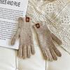 Wool Winter Gloves Fingerless Touchscreen Warm Lace Lambswool Knit Gloves Autumn Winter Adult