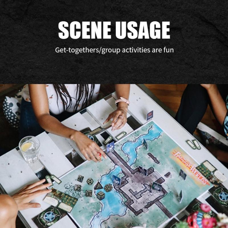 7 Pcs LED Light Electronic Dices with Charging Box Rechargable Glowing Polyhedral Dices Table Game Dices Durable