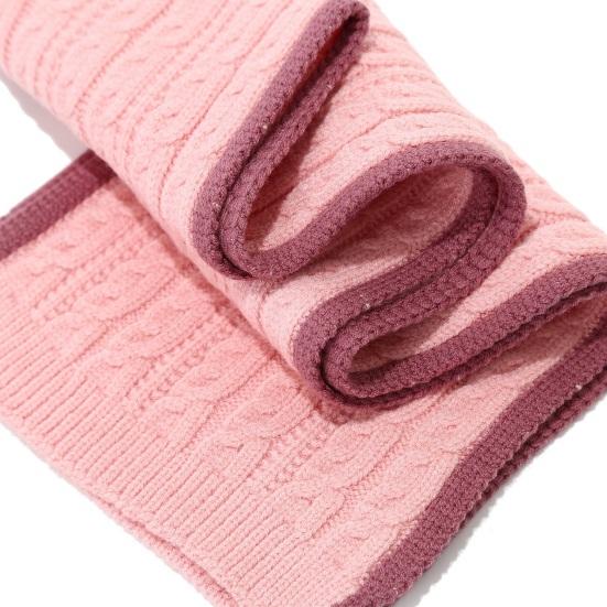 3-teiliges/Set Kinder Mütze Schal Handschuhe Set Einfarbig Zopfmuster Plüschkugel Dekor Mütze Langer Schal Handschuhe Set Elastische Winteraccessoires