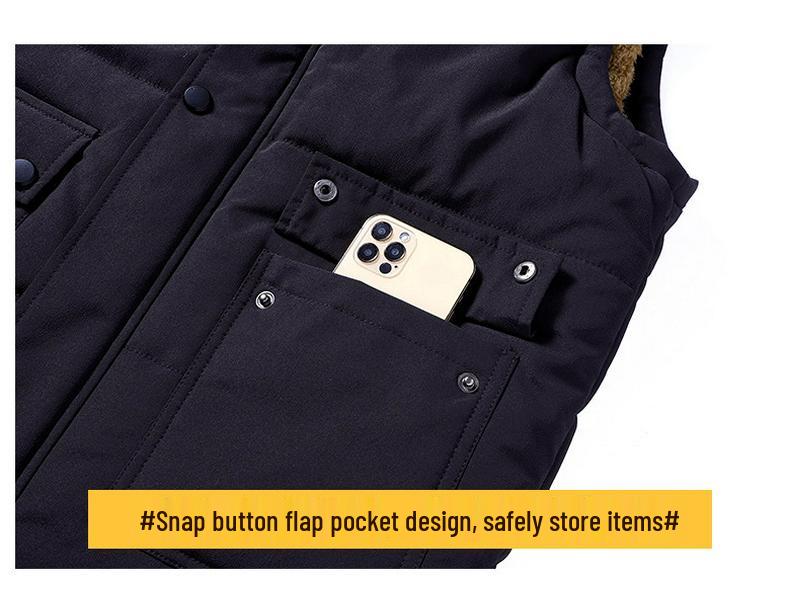 Men's Winter Fleece Vest: Thick, Warm, and Sleeveless for Middle-aged and Elderly