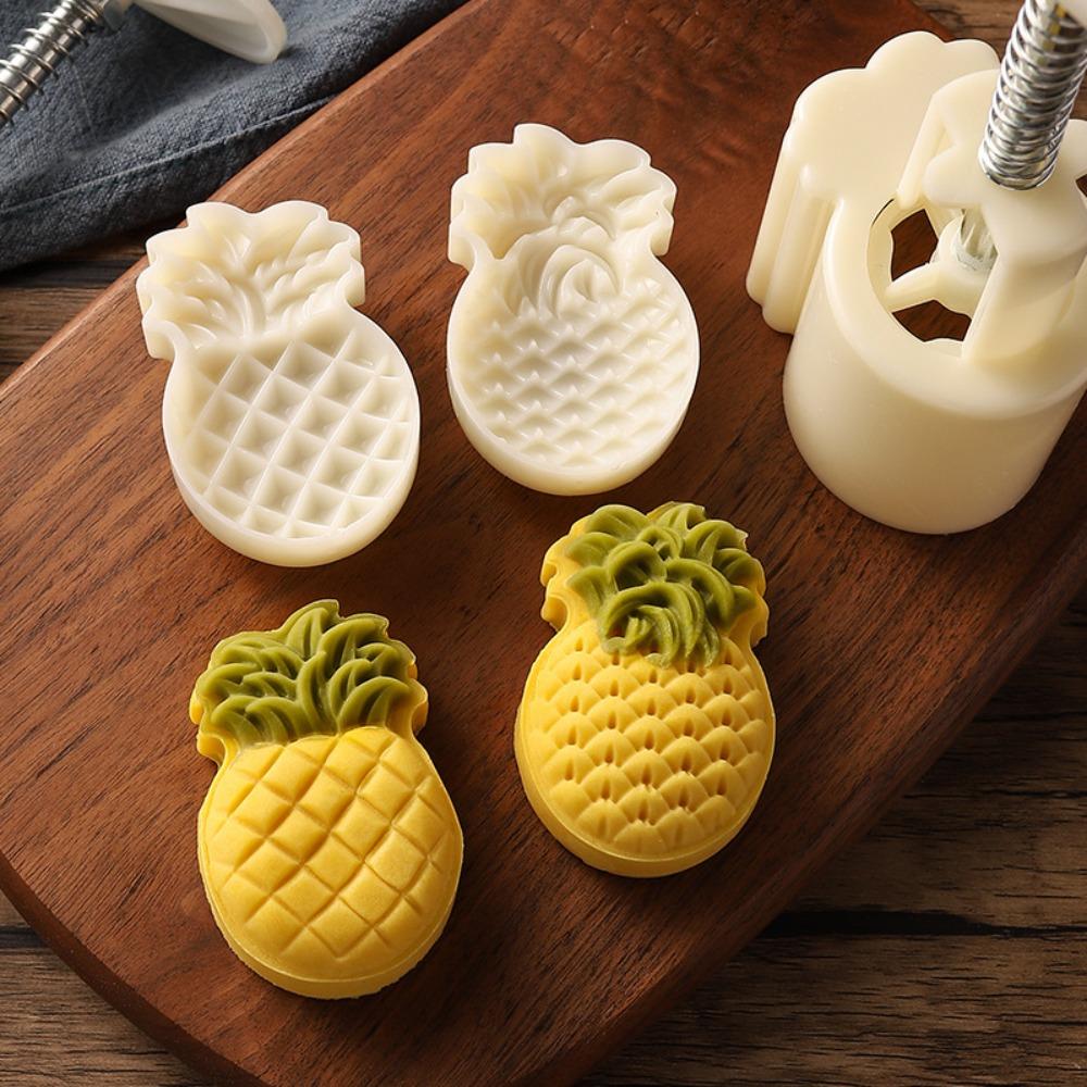 2pcs/set Embossed Mooncake Mold Hand-Press Pastry Mold Baking Tool Cookie Mold  Bakery