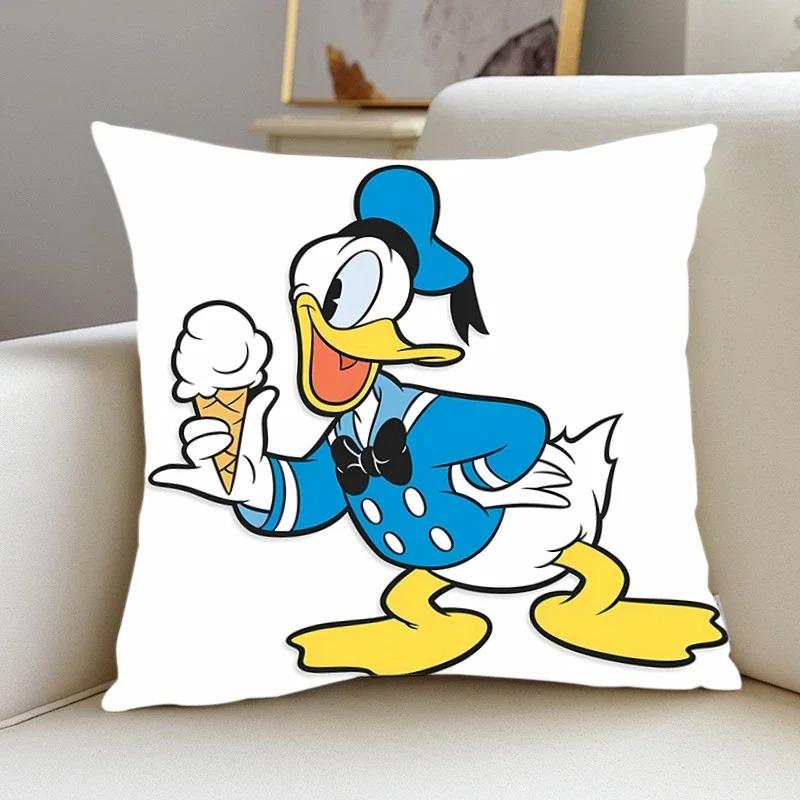 Мультяшная наволочка на подушку Дональд Дак, удобная на диван, для автомобиля, квадратная наволочка 16x16Inch