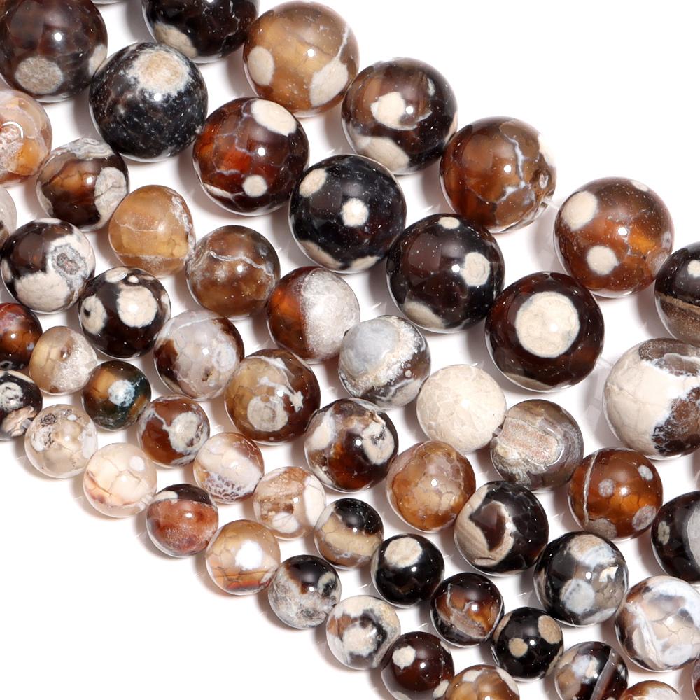 1 Strang Natürliche Achate Steinperlen Anhänger Bunt Rund Lose Perlen Edelsteinperle DIY Armband Ohrringe Schmuckzubehör 6/8/10mm