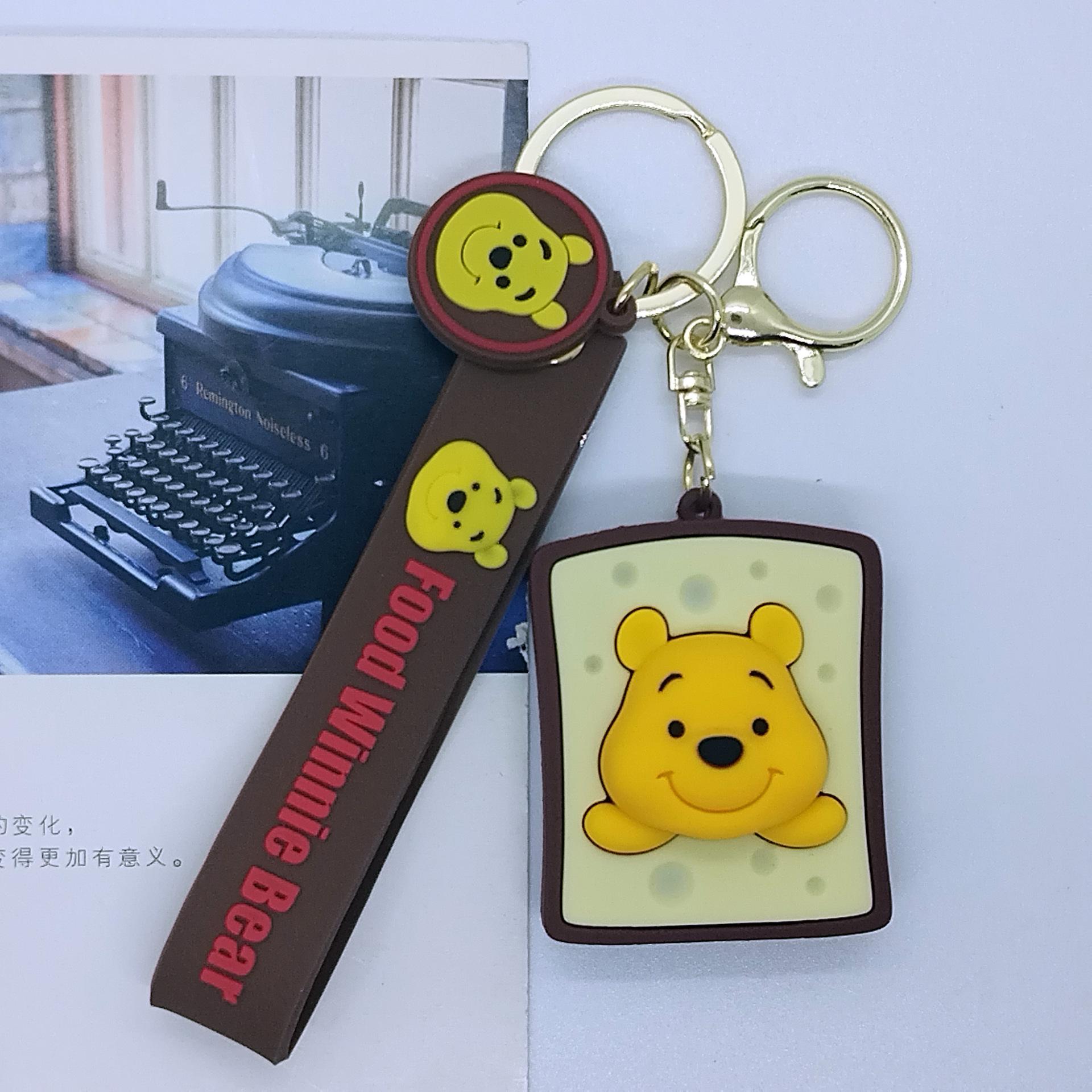 New Cross-border Creative Cartoon Foodie Winnie The Pooh Keychain Bag Car Keychain Accessories Wholesale Cute Personalized Gifts
