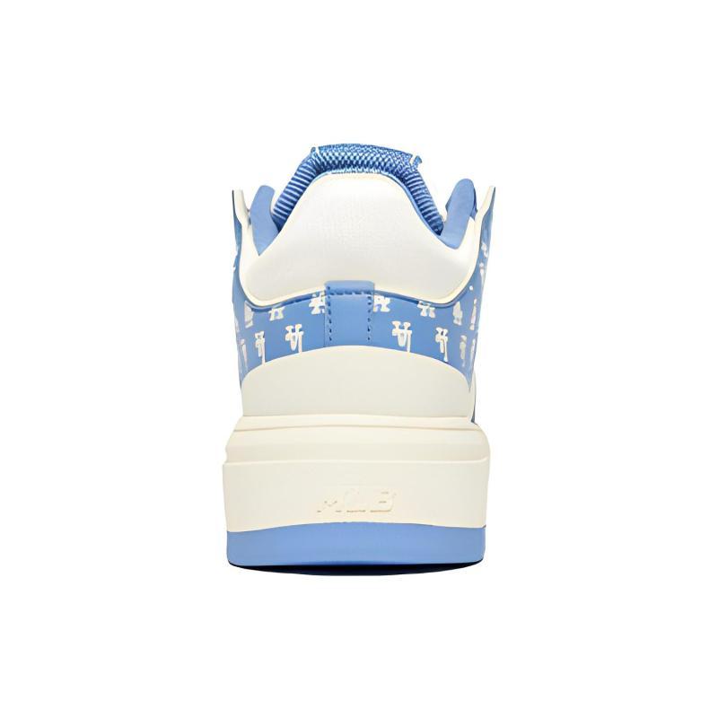 MLB Chunky Liner Basic Anti Slip Wear Resistant Mid Top Skateboard Shoes Unisex Blue White Sneakers 3ASXLM13N-07CBL