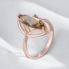 Wbmqda Geometric Brown Stone Ring For Women 585 Rose Gold Color 2025 Trendy Zircon Jewelry Accessories