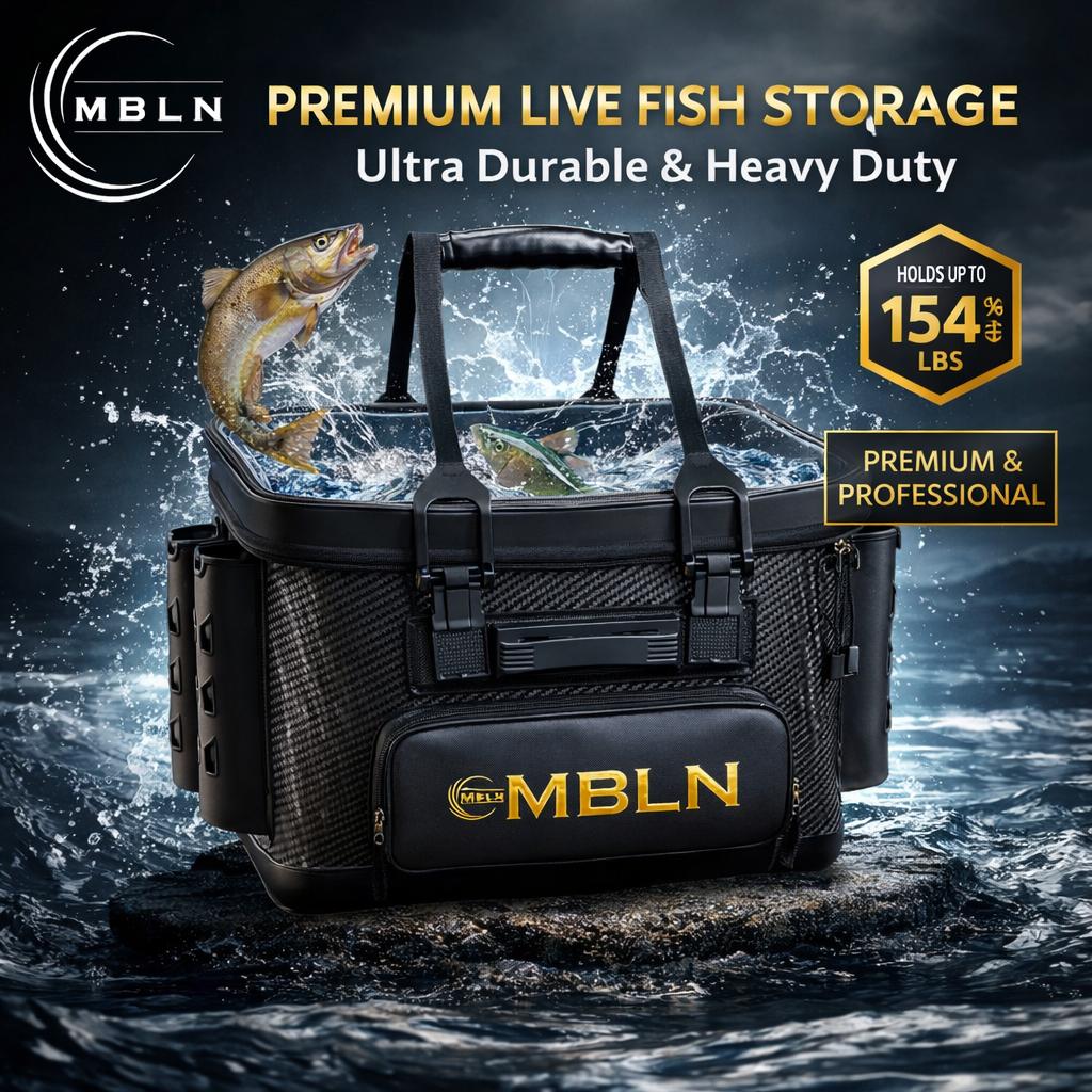 70kg Heavy-Duty EVA Hard Shell Fishing Tackle Box, Large Capacity Fish Storage, Outdoor Durable Lure Box with Dual Side Rod