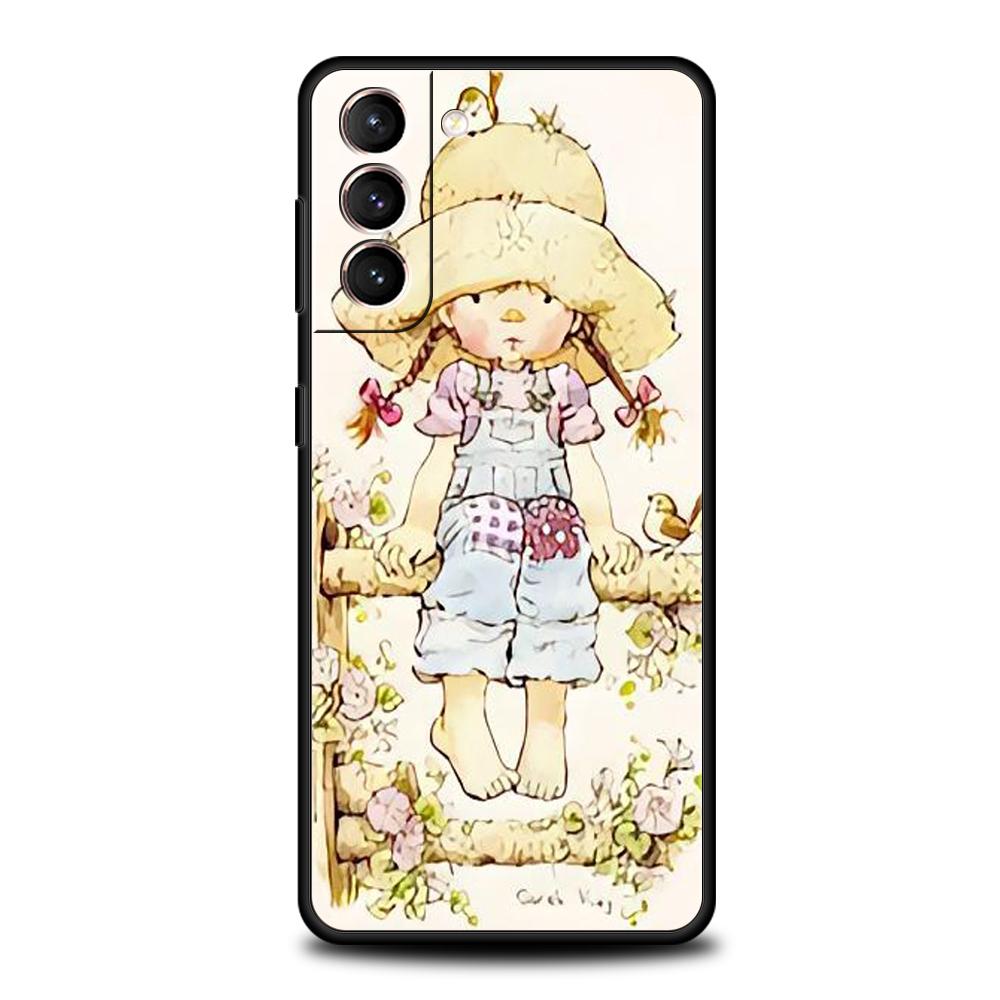Phone Case for Samsung Galaxy S25/S24/S23/S22/S20/S21/FE/Ultra/S10/S10E/S9/Plus/5G Soft TPU Cover Shell Sarah Kay Girls Cute Bag