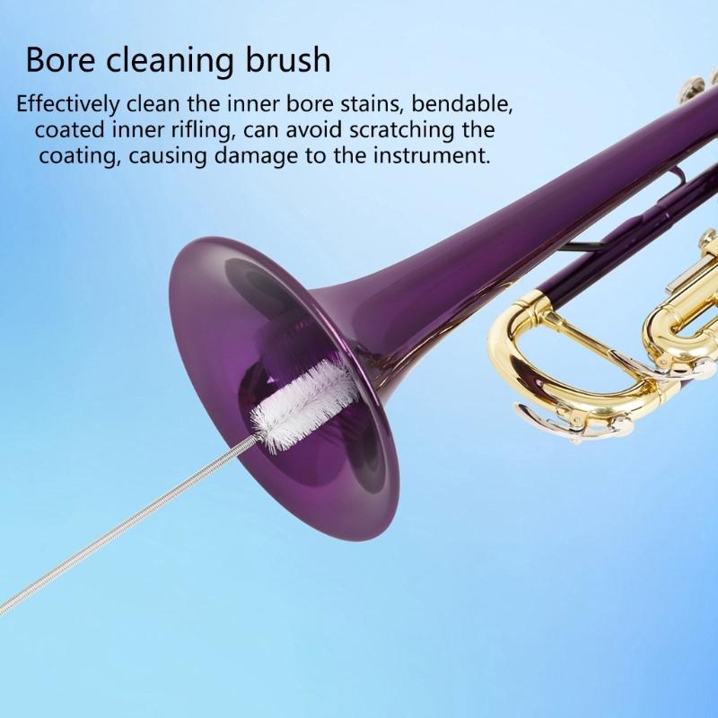 3Pcs Flexible Tube Cleaning Brush Trumpet Mouthpiece Brushes Brass Instrument Pipe Cleaner Tools Trombone Cleaning Kits