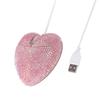 Cute, Portable, Small, Crystal Heart-shaped USB-wired Optical Mouse with 1200 DPI, Perfect for Women and Children, Compatible with PCs, Laptops, and