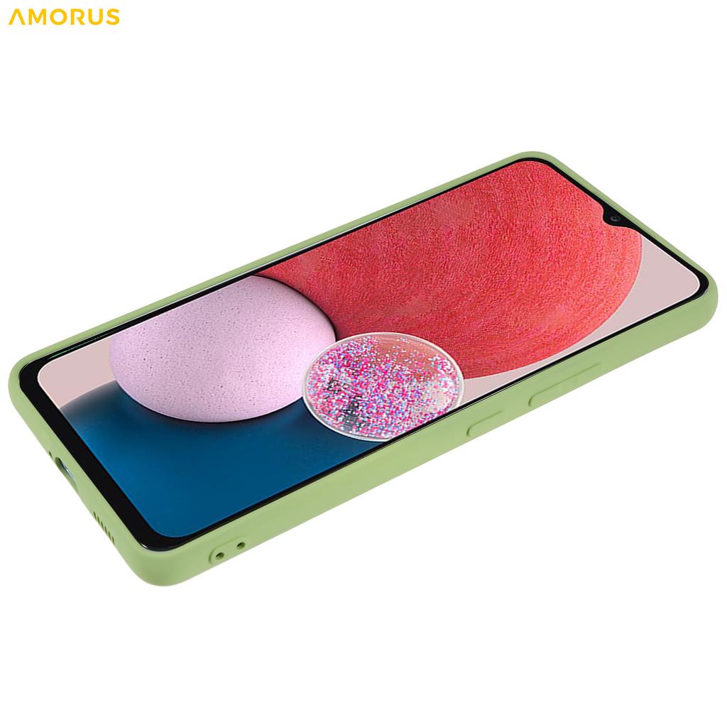 AMORUS For Samsung Galaxy A13 4G Case Precise Cutouts TPU Fiber Lining Shockproof Phone Cover