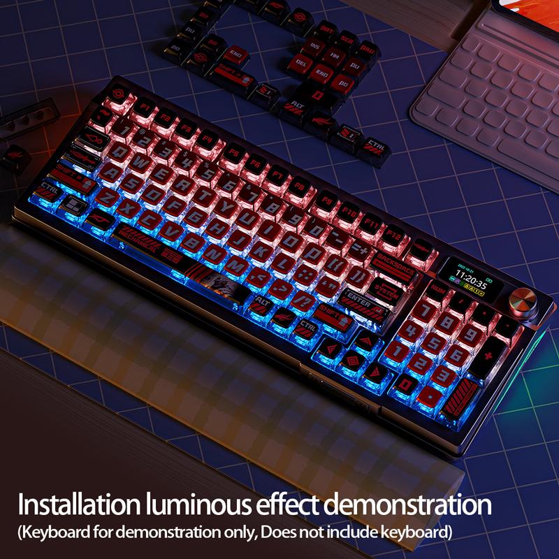 PBT thermal sublimation pudding keycap cute adaptation 60/68/75/100%attack shark ajazz aula akko mechanical keyboard keycaps