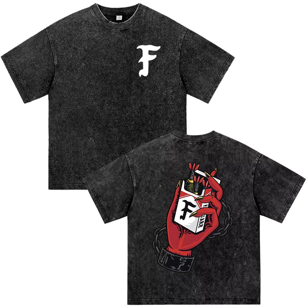2026 Summer Hot Sale Forward Observations Group FOG Vintage Washed T Shirts Men Women Hip Hop Punk Clothing Streetwear Oversized Tshirt