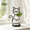 Cat Shaped Pen Holder Flower Pot Holder, Multifunctional Desktop Vase Organizer for Mini Small Plants, Minimalist Stand with Pots, Home Decor