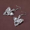 Dawapara Fox Triquetra Fenrir Animal Pendant Drop Earring Men Fashion Jewelry Supernatural Amulet Knot Earring