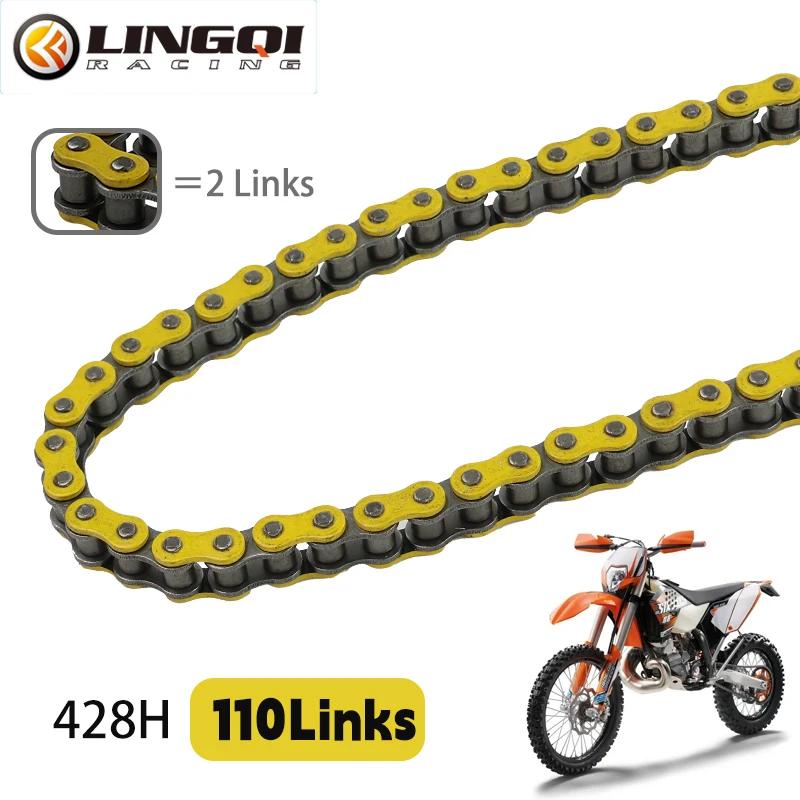 LINGQI RACING 428H-110L Transmission Roller Chain Master Link For 50cc 70cc 90cc 110cc Dirt Bike ATV Quad Scooter Mini Bicycle