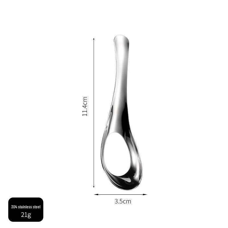 304 Stainless Steel Retro Chinese Style Short Handle Flat Bottom Ladle with Deepened Spoon Head