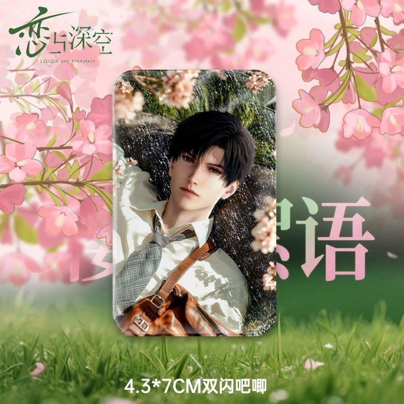 Hot Game Love and Deepspace Xavier Zayne Rafayel Sylus Caleb Cherry Blossom Series Rectangular/Oval Badges Backpack Accessories