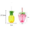 Plastic Pineapple Straw Cup Fruit Shape Strawberry Straw Cup Drinking Cup   Shop