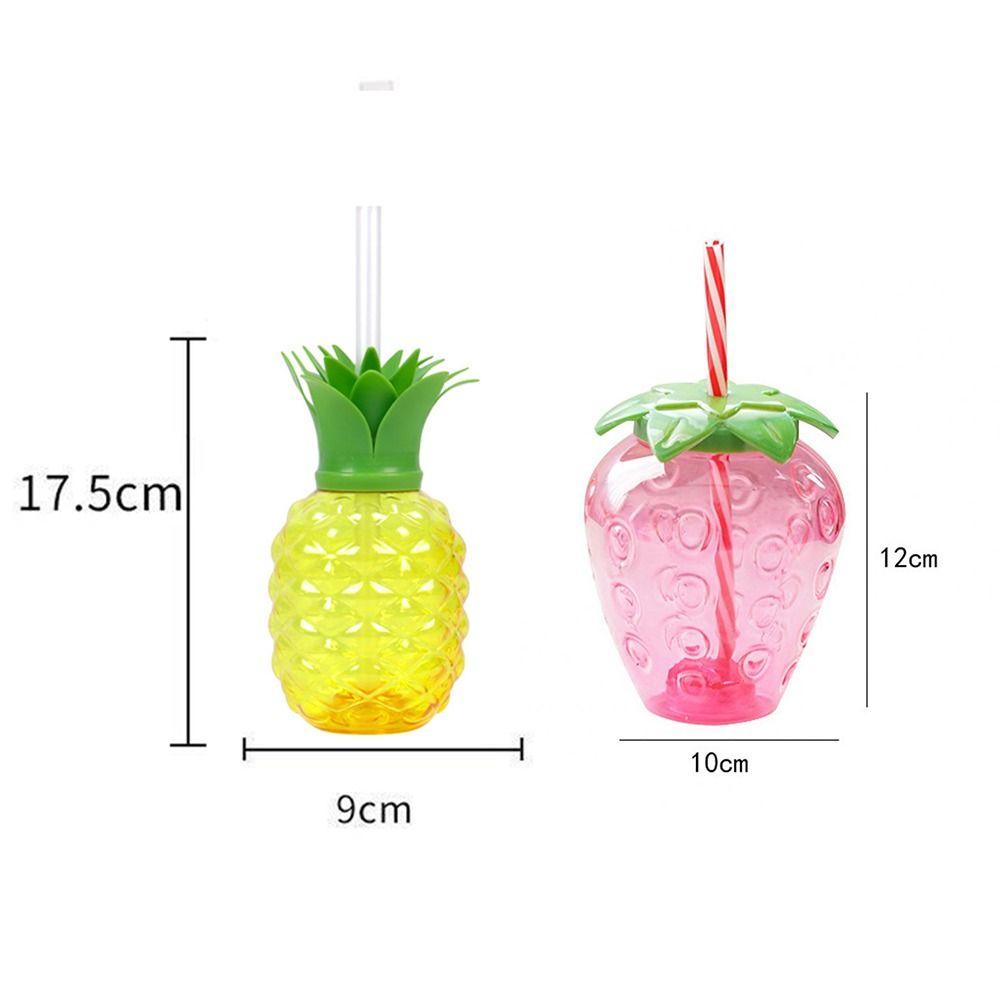 Plastic Pineapple Straw Cup Fruit Shape Strawberry Straw Cup Drinking Cup   Shop