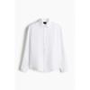 H M Linen sHirt sliM Fit wHite