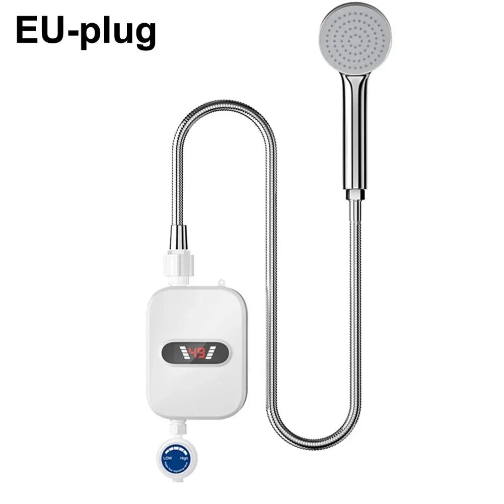 Hot Water Shower Electric Heater 33x12.5cm 50HZ White Easy To Install Mini Body Safety Heater US 110V/EU UK 220V