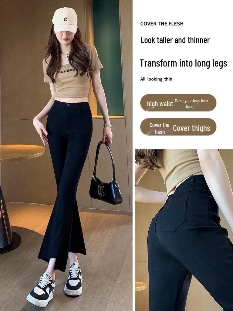 Women's Slimming Black Micro-Flare High-Waisted Jeans - Spring 2025 Petite Collection