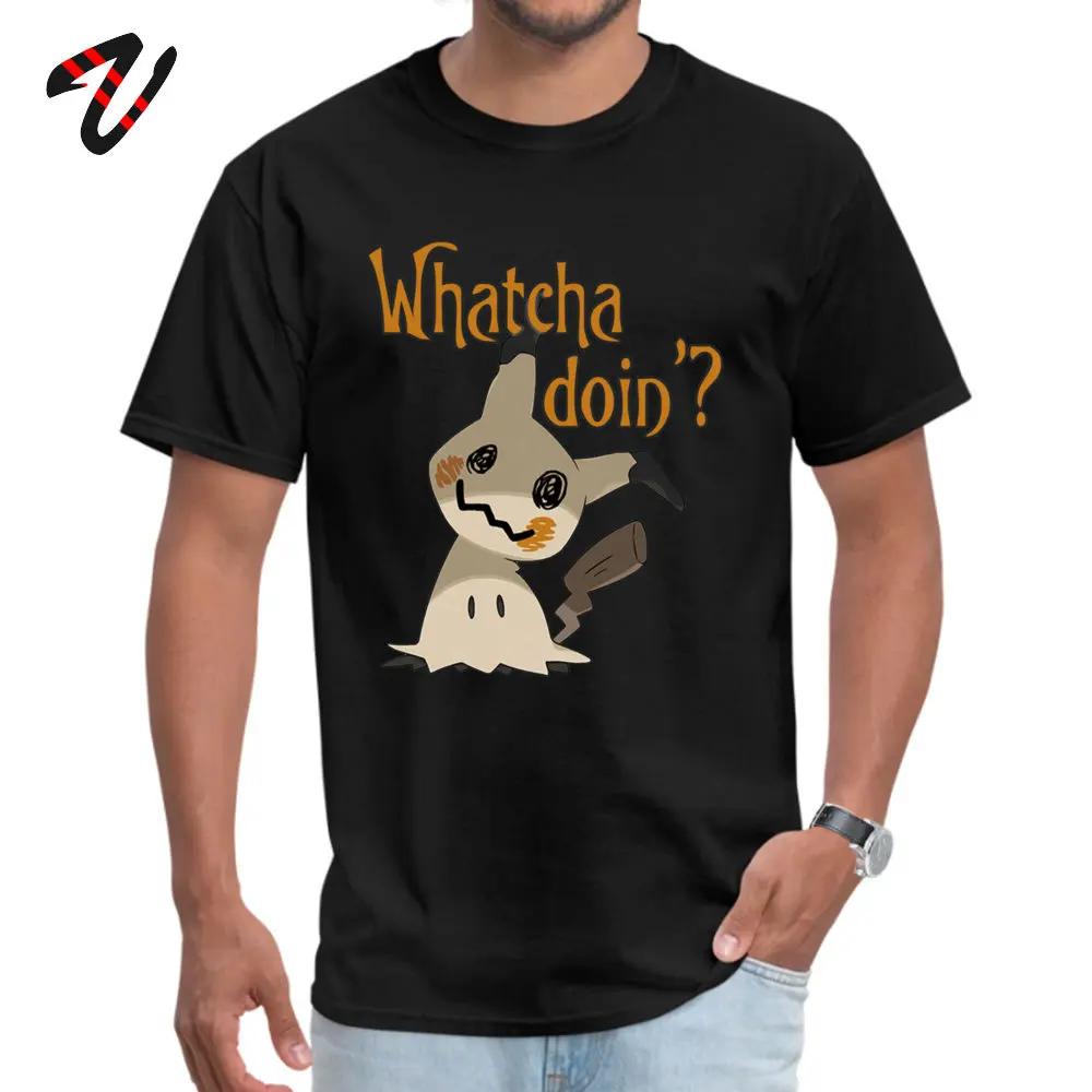 Slim Fit Men TShirt Whatcha doin Mimikyu Casual T Shirt Greyhound Short Sleeve Casual Tops Tees ONeck Wholesale Tshirt Funny