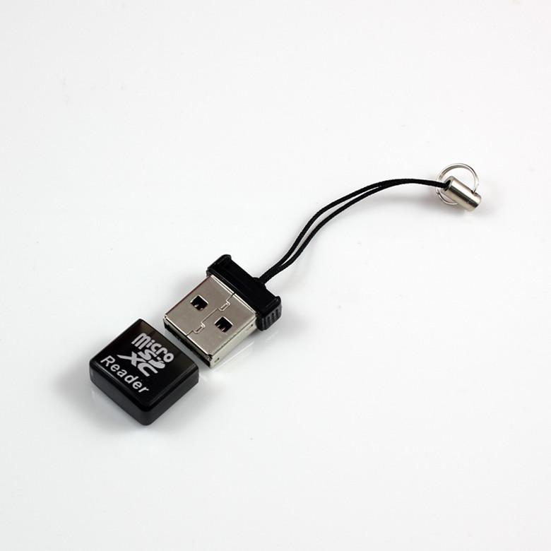 

Высокоскоростной USB2.0 портативный TF-кардридер для мобильных устройств, ультраминиатюрный автомобильный адаптер чёрный