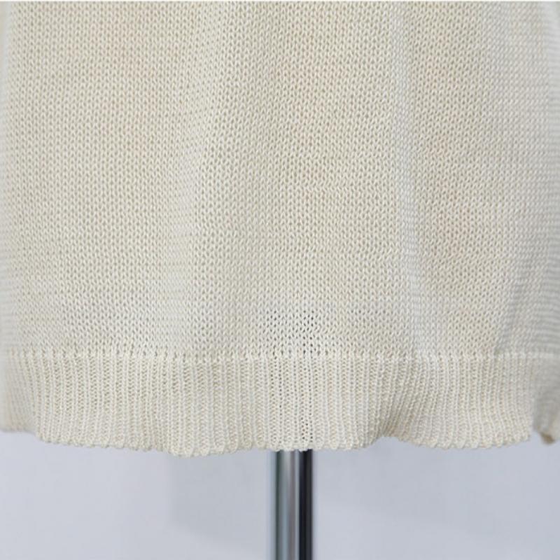 Shiz Madam Long Sleeve Tee Cotton Linen Punching Wave T57546