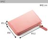 Corale Women's Leather Coin Purse, Compact Wallet with Card Case and L-Shaped Zipper (Camel Brown)