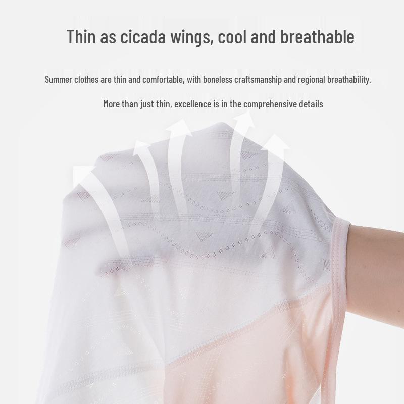Ultra-Thin Ice Silk Mugwort Baby Onesie - Long Sleeve Summer Romper