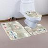 1/4 Flowers Swan Curtains, Toilet Seat Decoration, Shower Curtain with Carpet and Toilet Lid, 12 70.8x70.8 Inch Hooks