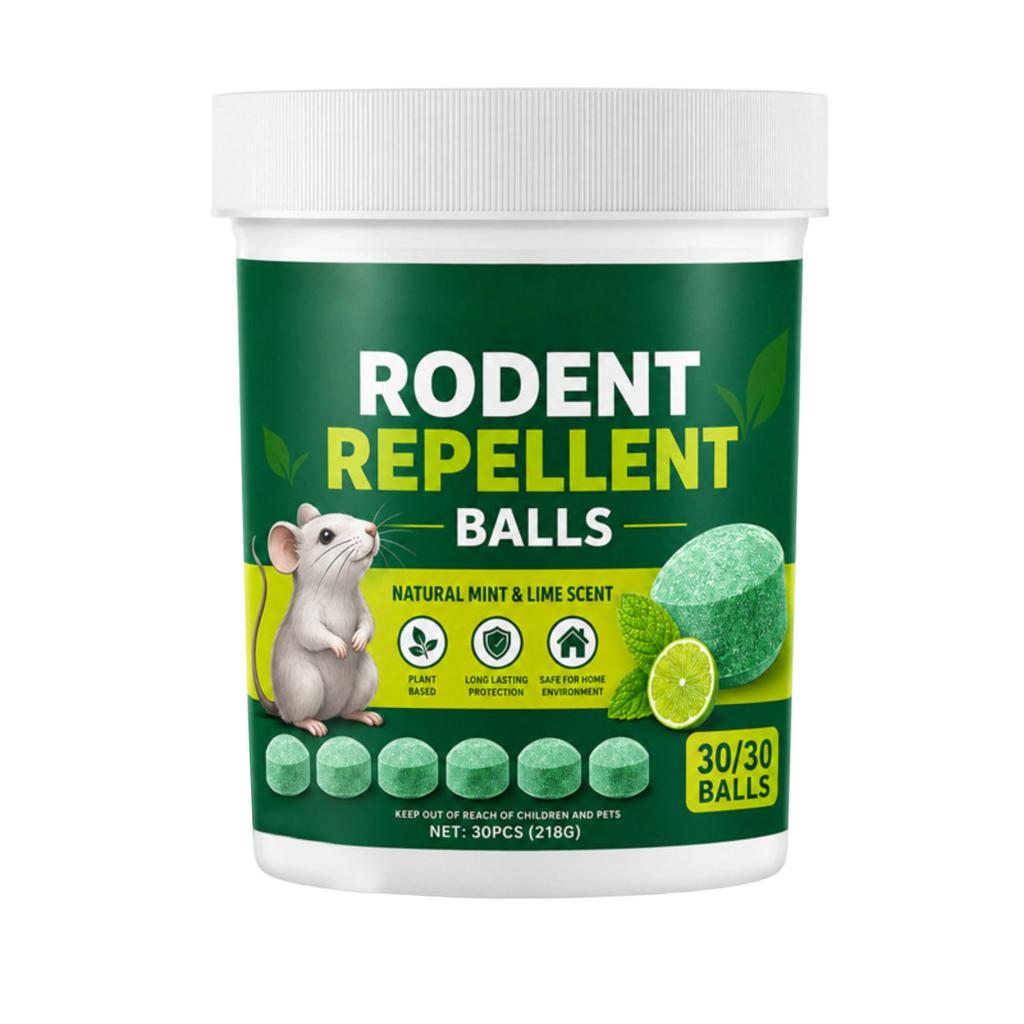 Rodent Repellent Balls Natural Mint Lime Scent 30 Pieces Long Lasting Protection Safe for Home Environment Plant Based Formula