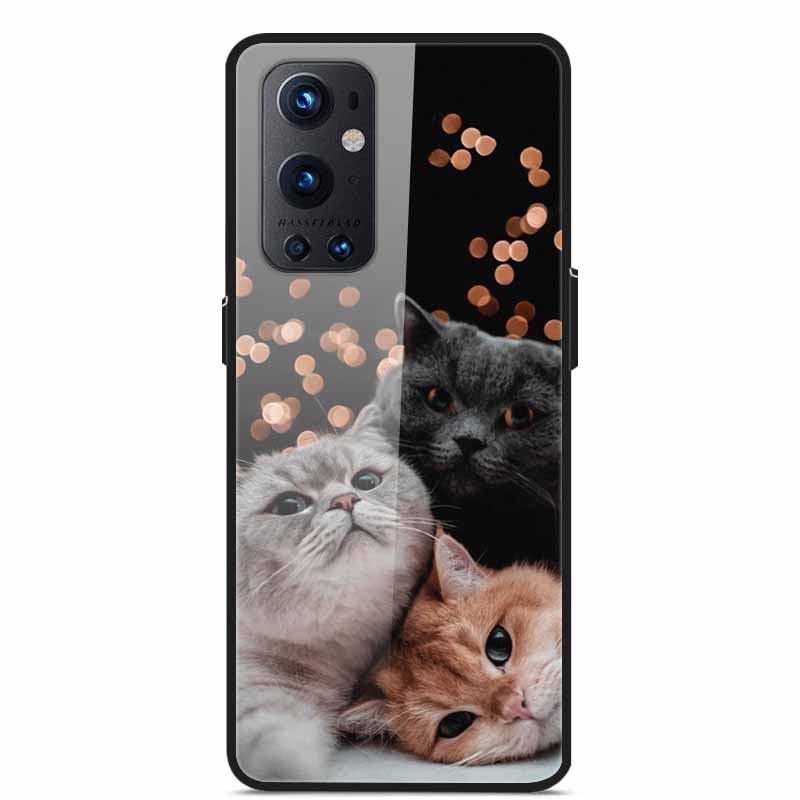 Phone Cases for One Plus 9 Tempered Glass Hard PC Back Cover For OnePlus 9 EU Version Case for Oneplus9 Funda Shells