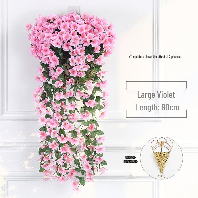 Wisteria Vine Artificial Silk Flower Wall Hanging for Indoor Decoration