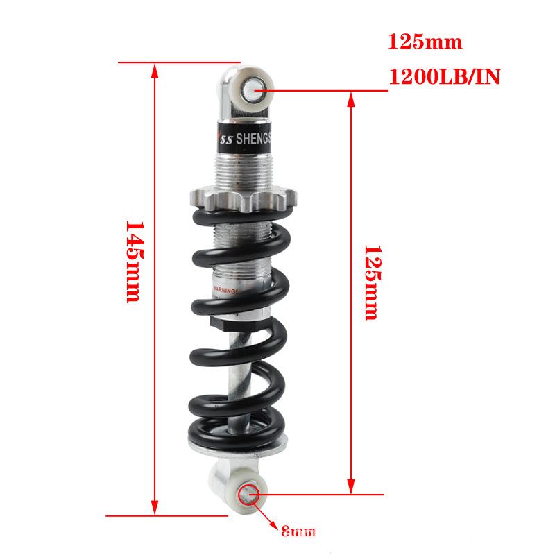 Ammortizzatore per Bicicletta 100mm 125mm 150mm 500LBS 750LBS 1200LBS Foro da 8mm per una Guida più Fluida in Città e sui Sentieri