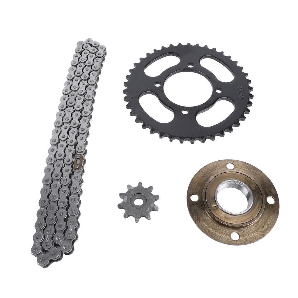 420 Sprocket and Chain Kit 10MM 10T Front 41T Rear Sprocket 76 Drive Links Chain Toothless Flywheel