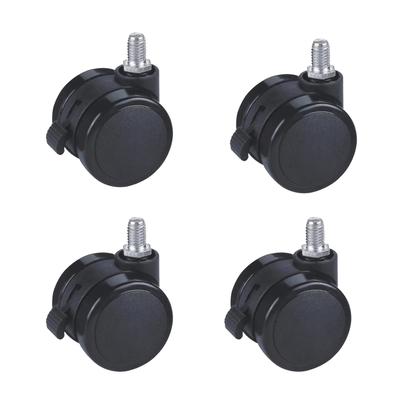 East Leaf Standing Desk/Office Chair Retrofit Casters with Stoppers [Set of 4, M8 X 15mm] (Black)