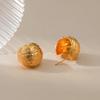 Small Semi Circle Metal Style Copper Plated Earrings For Women