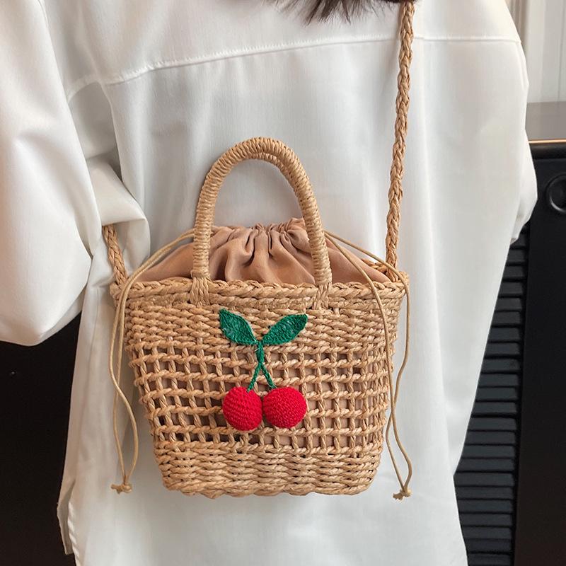 2024 Trendy Handmade Woven Beach Crossbody Straw Bag for Women