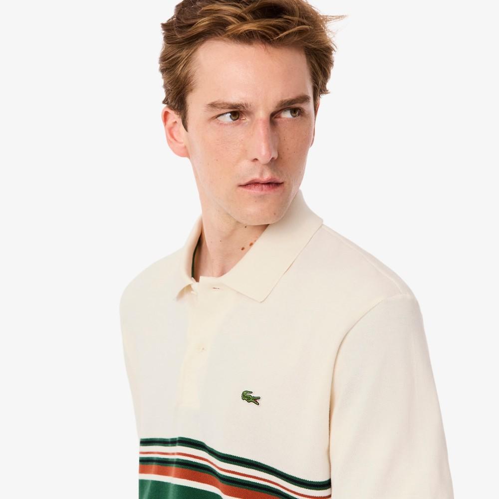 [lacoste] Men's MIF Stripe Short-Sleeve Polo Shirt PH5457-55NXFJ