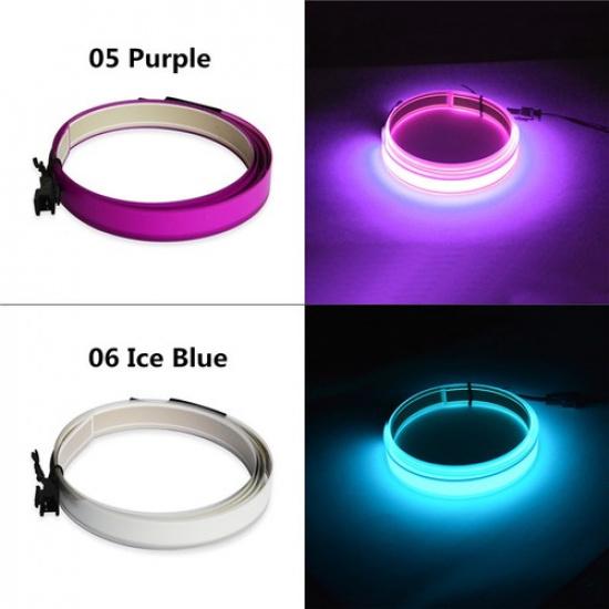 1M Flexible EL Light Tape Led Glow EL Wire Rope Waterproof Cable Battery Powered